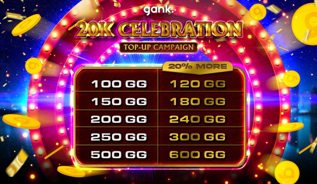 Gank 20k Celebration Top-up Campaign Back