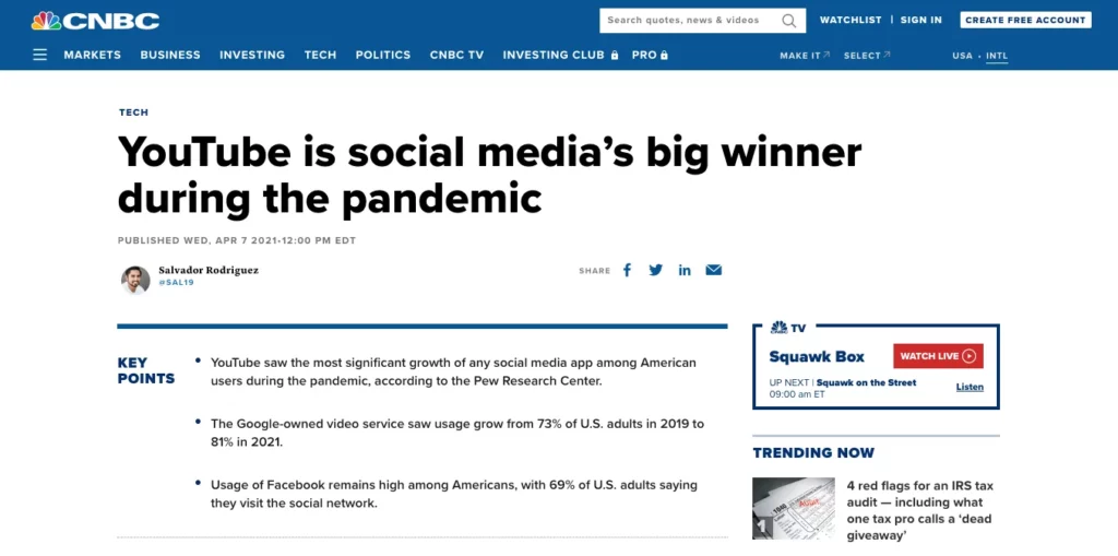 CNBC News About The Surge Of Online Streaming During Pandemic That Makes Vtuber Popular