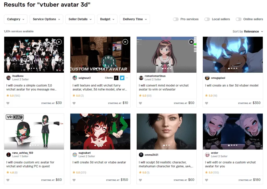 How to make a VTuber avatar 3D by hiring a designer on Fiverr
