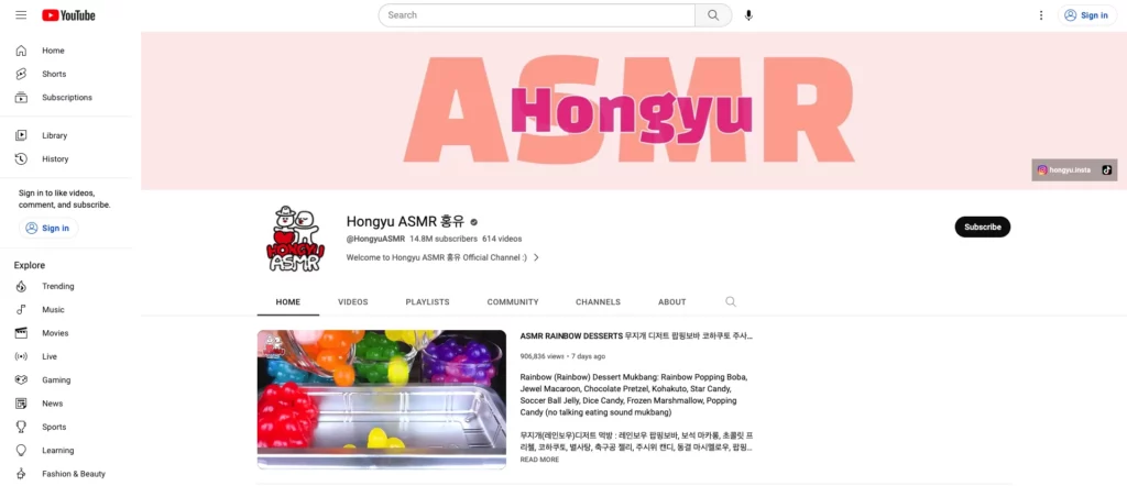 Hongyu ASMR Is One Of The Best Channel That Has Many Awesome Asmr Videos