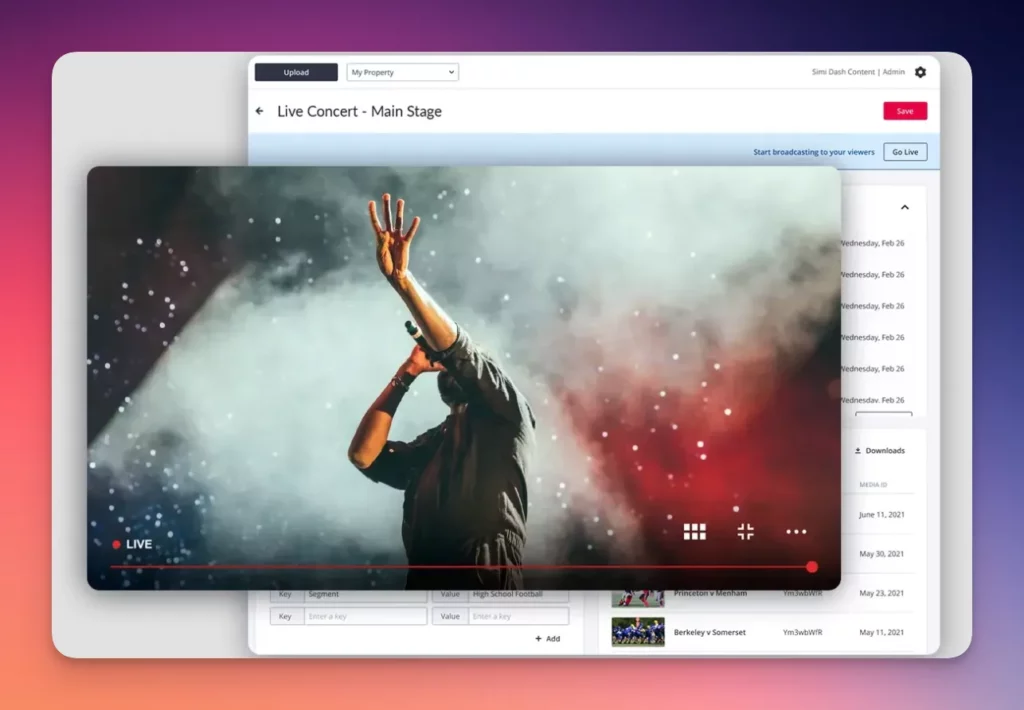 JWPlayer is a famous live video streaming with great features