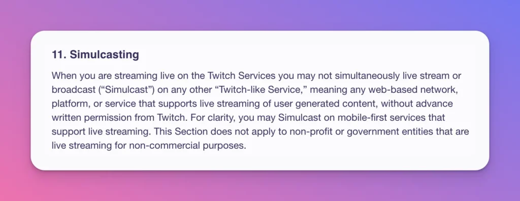 Twitch new ToS about Simulcasting that you should be aware of to know how to become an online game streamer