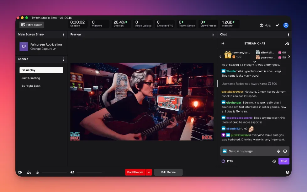 Twitch Studio is twitch streaming software with minimalist approach