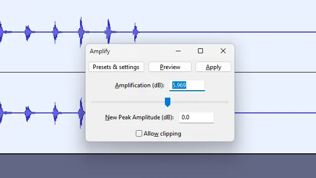 Adjusting volume amplification as a part of how to do voice overs