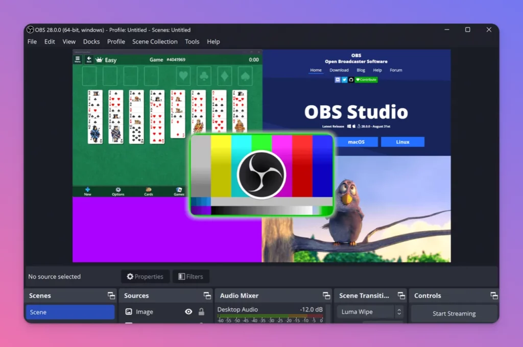 OBS Studio is a streaming software to use with your streaming video server
