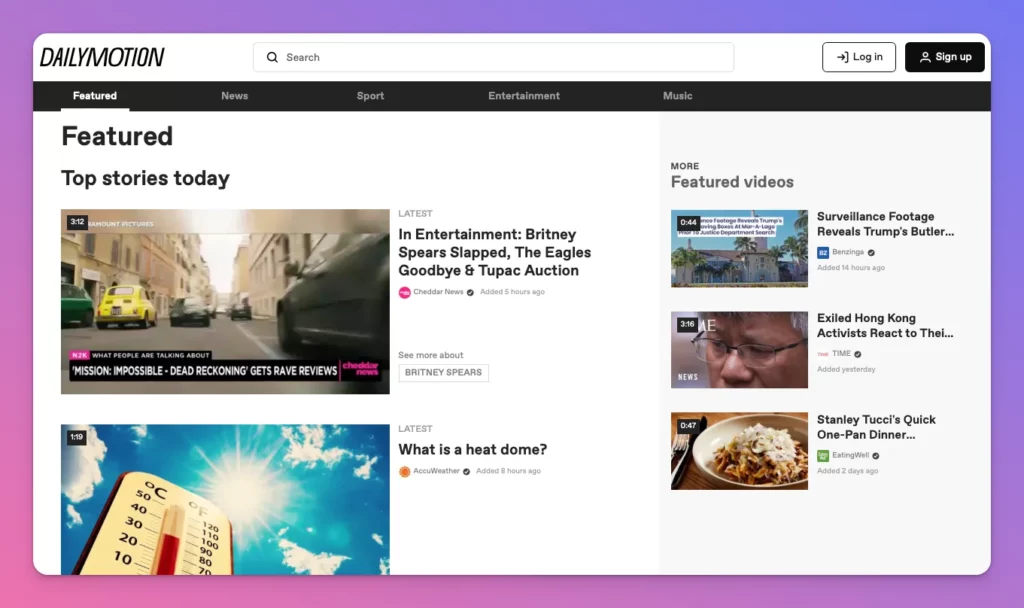 Dailymotion is one of vod platforms for content creators around the world