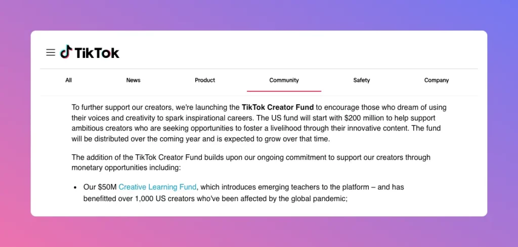 Does TikTok pay you, Yes you can earn through TikTok Creator Fund