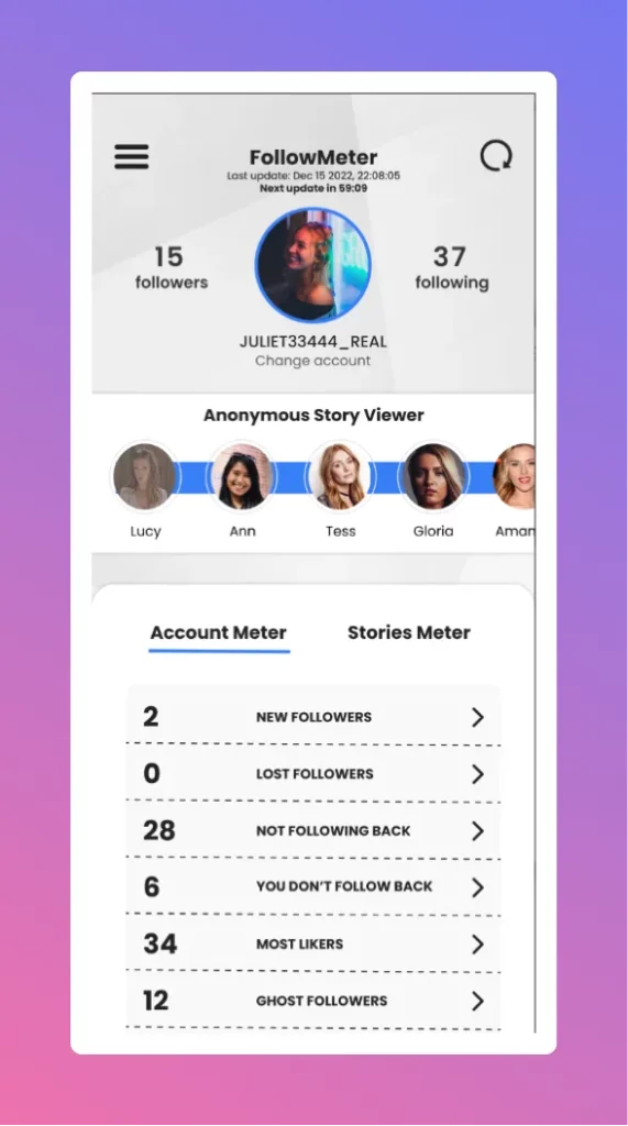 FollowMeter is one of the best instagram follower tracker app