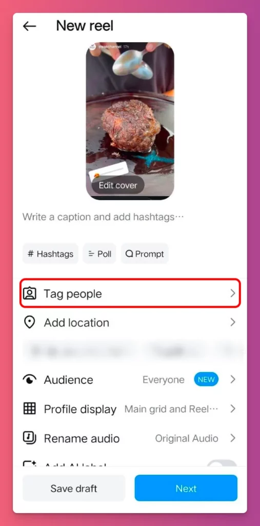 How to collab on Instagram? Go to Tag People menu