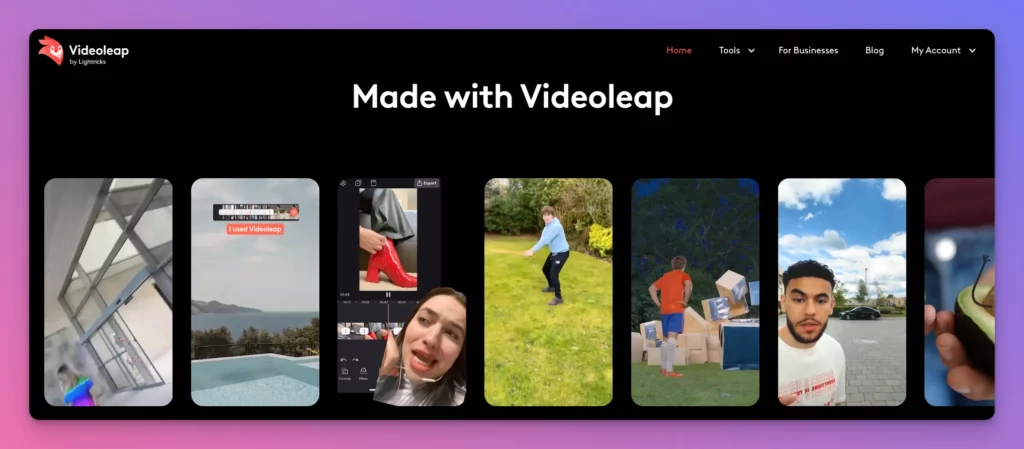 VideoLeap is an AI video editor for social media
