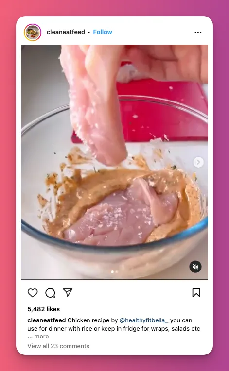 You can share recipe as your Instagram carousel