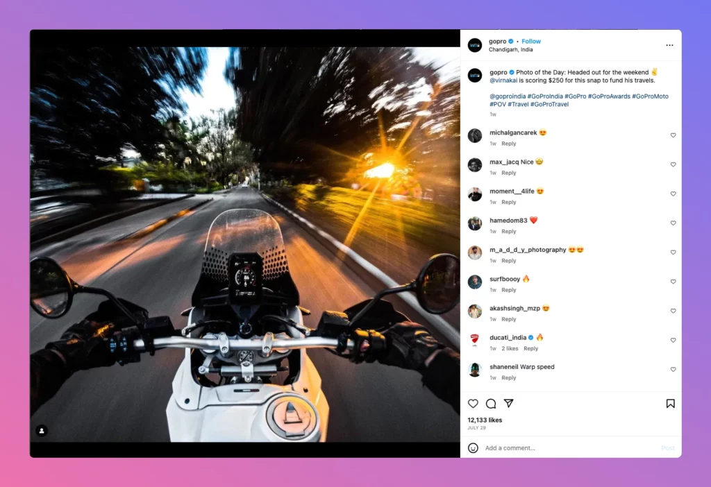 how to get followers on instagram free, encourage User Generated Content like what Go Pro does