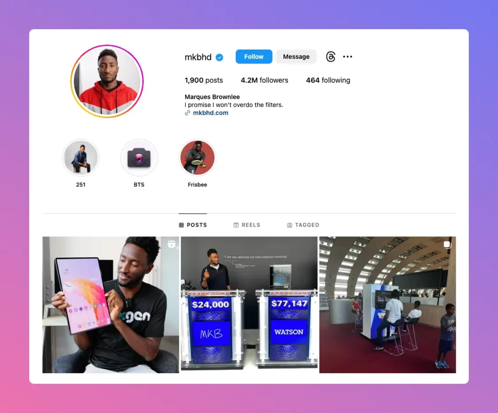 how to get insta followers like Marques, build a strong personal brand