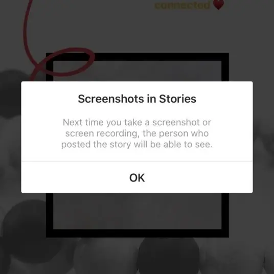 Alert of Instagram Story screenshotting