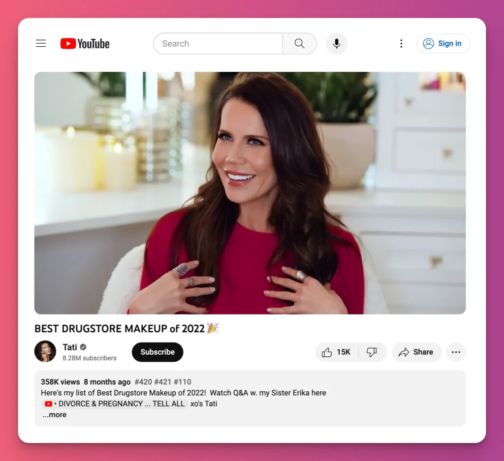 How to become a social media influencer with content easily founded by audience, learn seo like tati westbrook