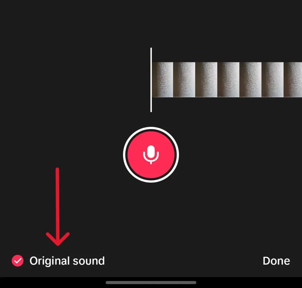 keep original sound button on TikTok