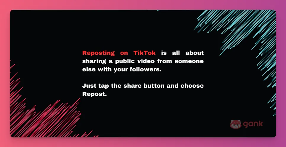 What does repost mean on TikTok