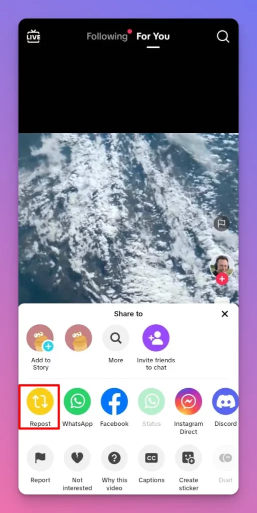 What does repost mean on TikTok? It's sharing others content using the repost button