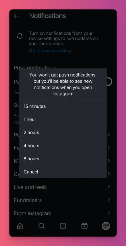 You can also pause all the notifications instantly