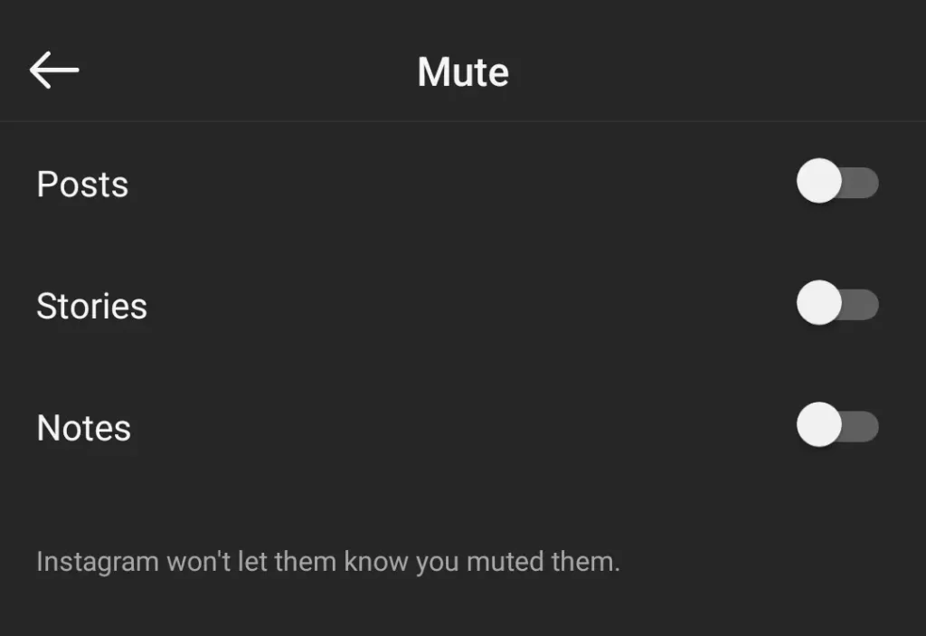 Instagram mute options