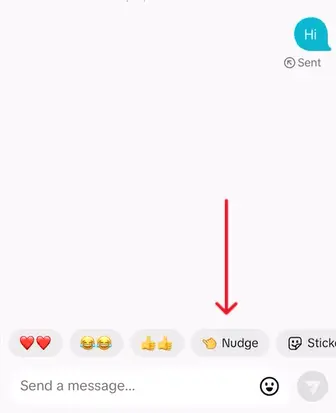 nudge emoji in TikTok messages