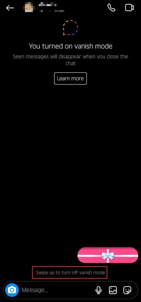 How to turn off Vanish Mode on Instagram? Simply swipe up