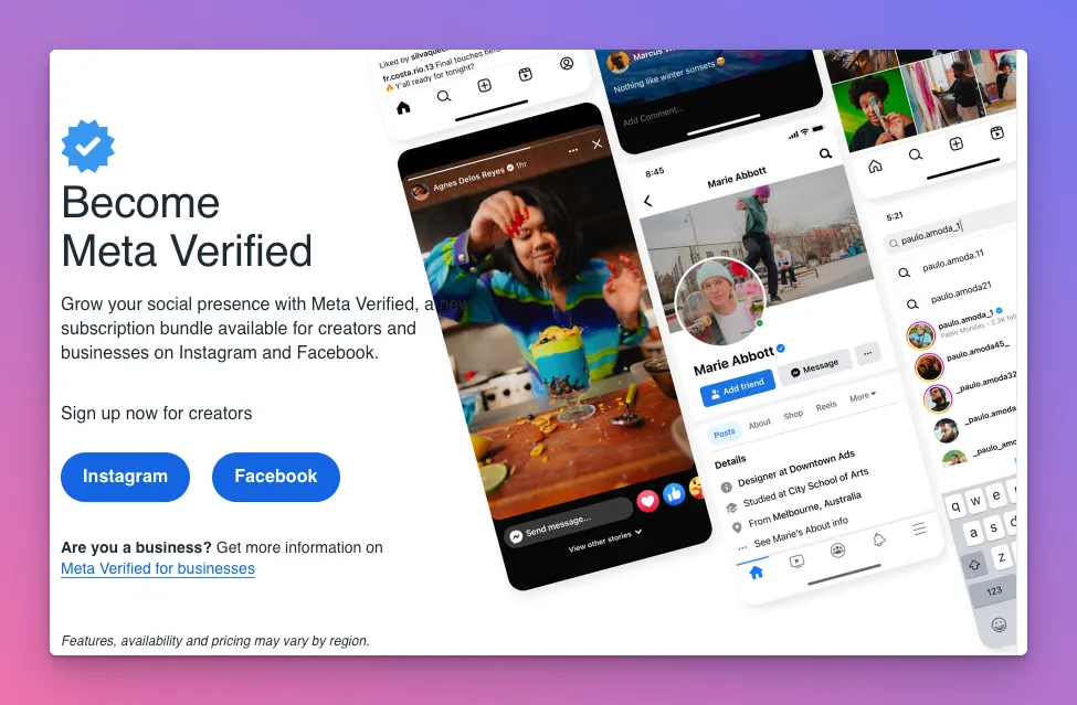 Meta Verified is subscription service to get Facebook Blue Check mark