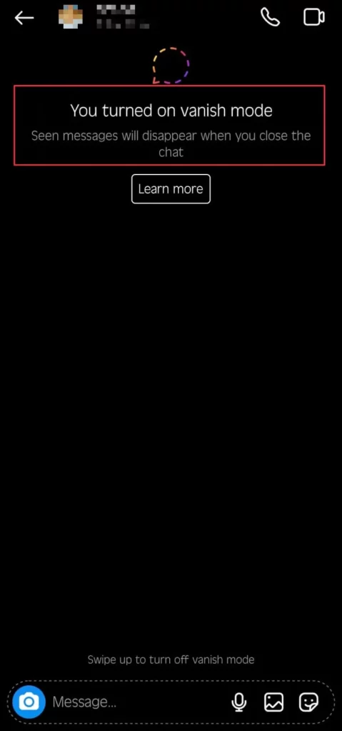 Vanish Mode Instagram is a feature to let users send self-disappearing messages in private mode
