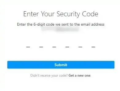 entering Instagram security code