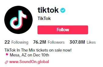 TikTok official account