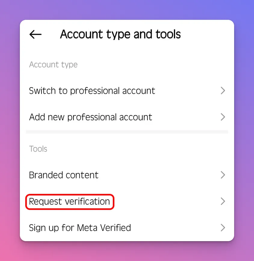 How to get Instagram verified, request for verification from the app