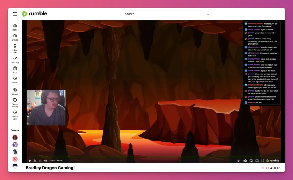 Rumble merupakan salah satu aplikasi live streaming