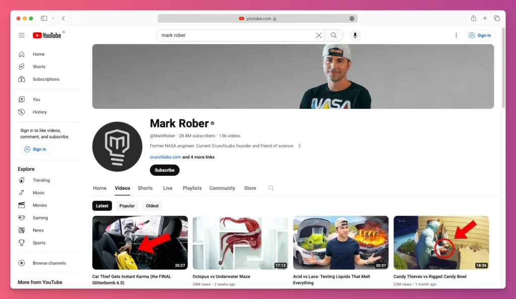 YouTuber subscriber terbanyak di dunia pada niche sains, Mark Rober