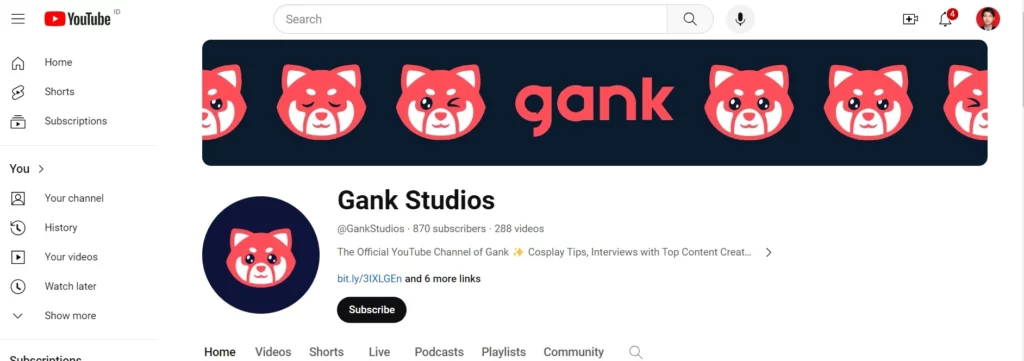 gank youtube banner