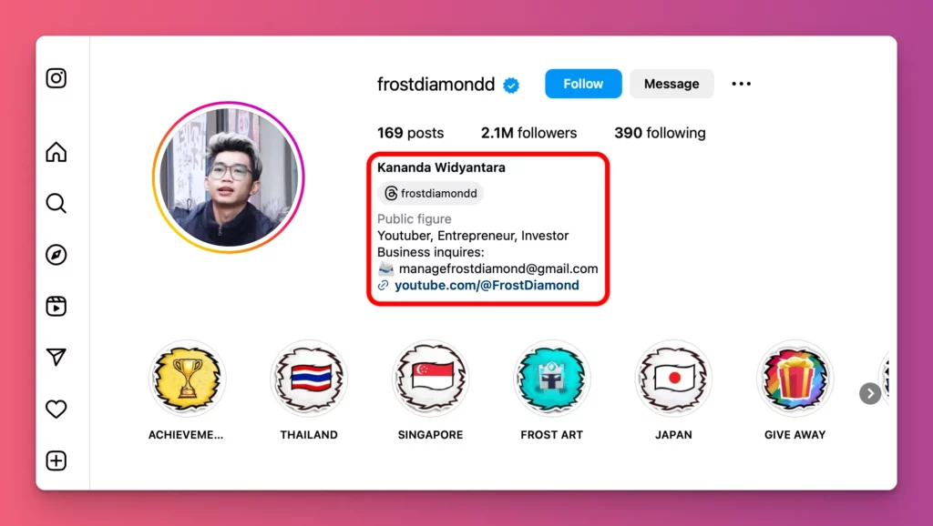 Instagram centang biru bisa didapatkan content creator di niche apapun tapi tetap dengan nama yang lengkap