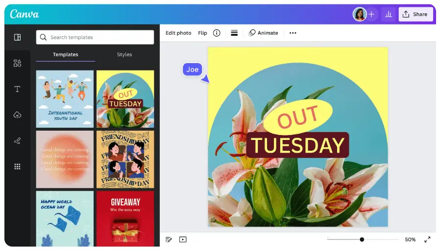 canva, salah satu aplikasi content creator untuk desain grafis