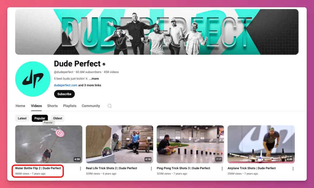 Dude Perfect is one of the most famous YouTubers with 60 million subscribers