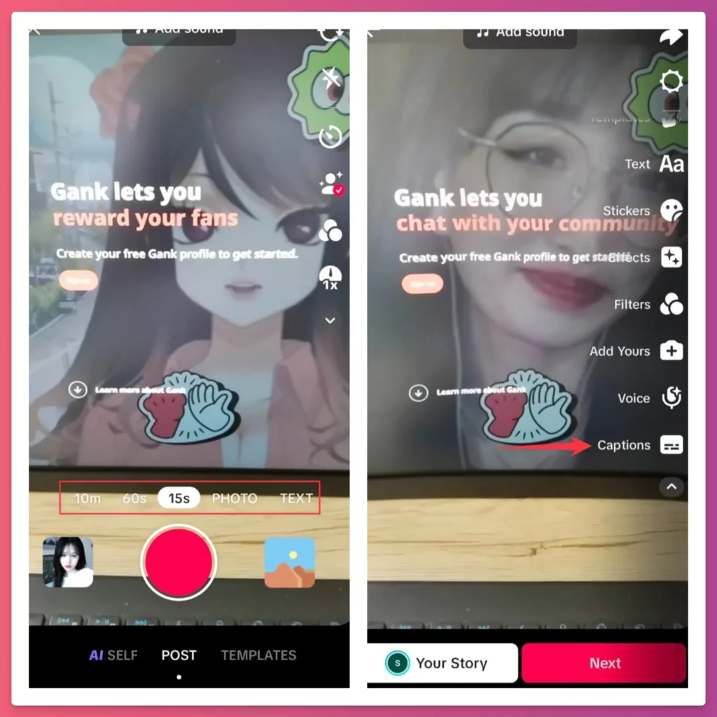 how to add captions on TikTok using the auto caption