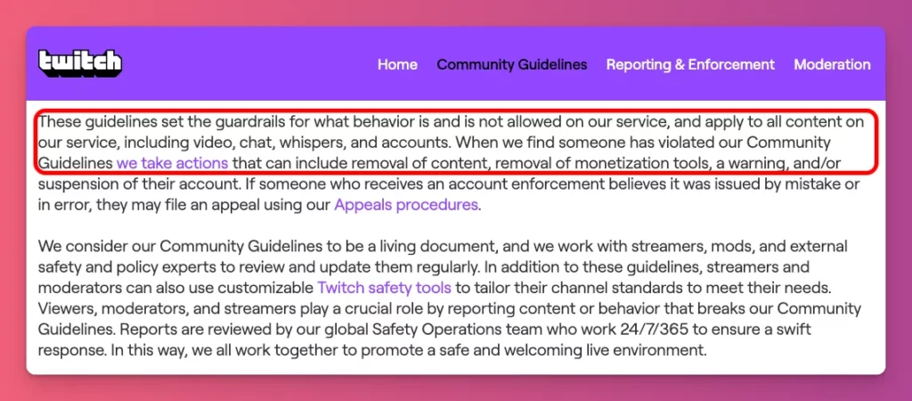 Twitch has stricter community guidelines to keep the platform safe for everyone