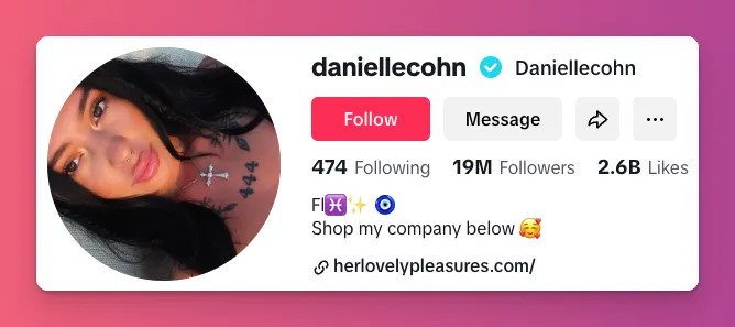 Like Danielle Cohn you can just use emojis for your TikTok bio