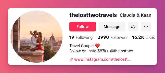 One of TikTok bio ideas for couple creators