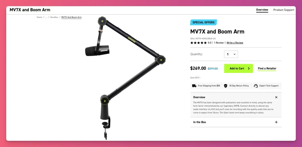 Dont forget to add microphone arm to your podcast setup