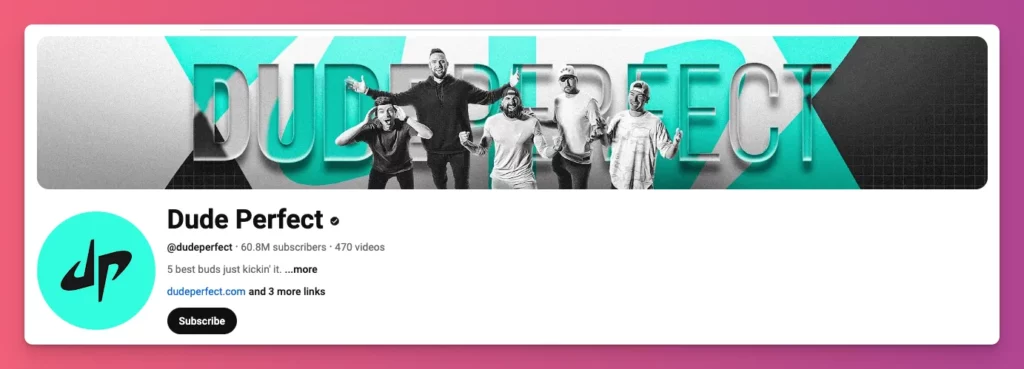 YouTube channel banner of Dude Perfect