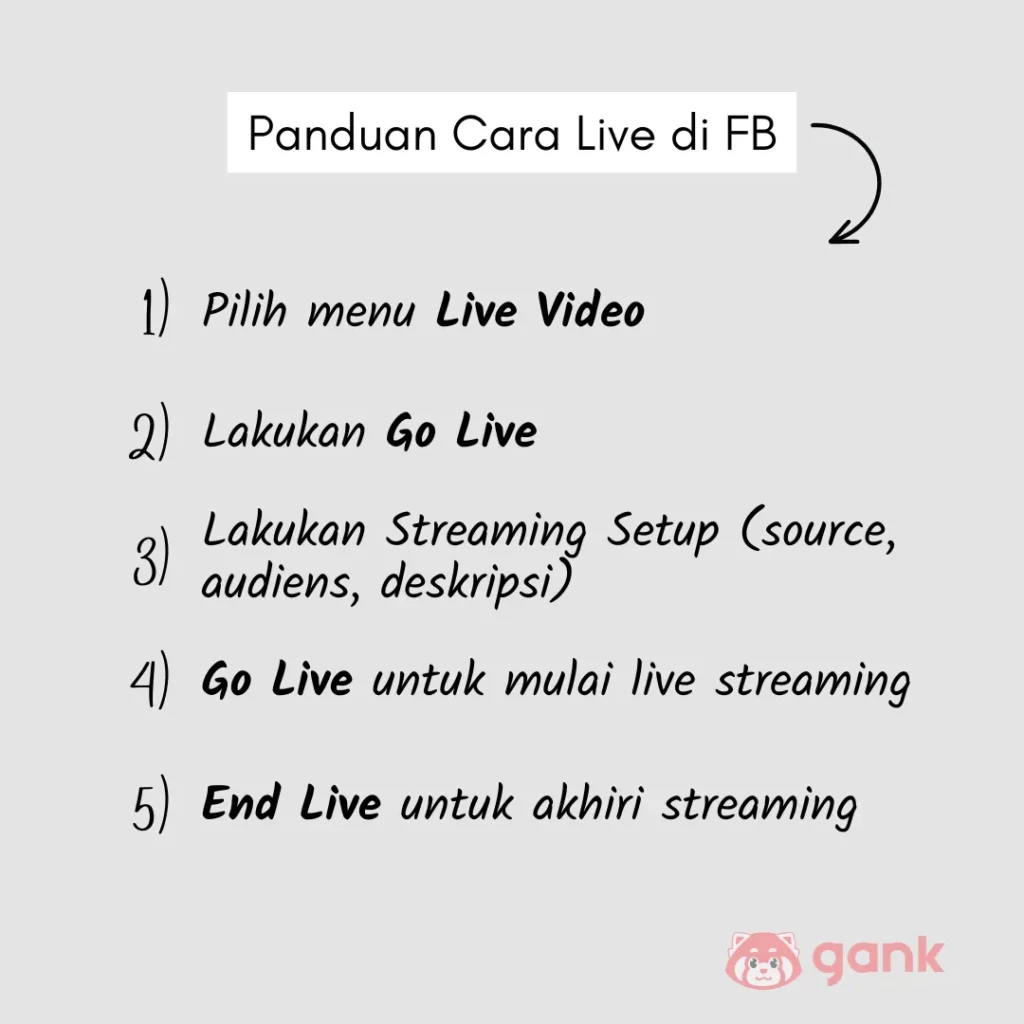 Langkah cara live di FB untuk content creator