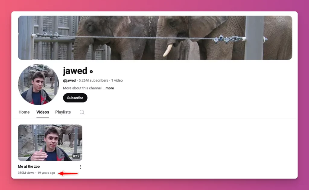 Konten VOD bisa diakses lama seperti konten di YouTube dari Jawed