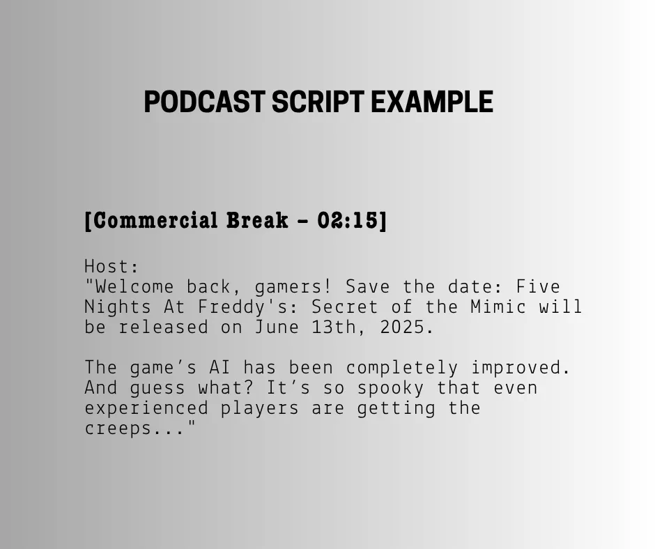 Illustration of a podcast script example