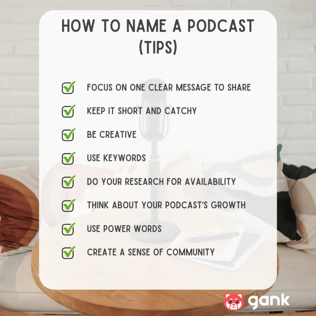 Illustration on how to name a podcast