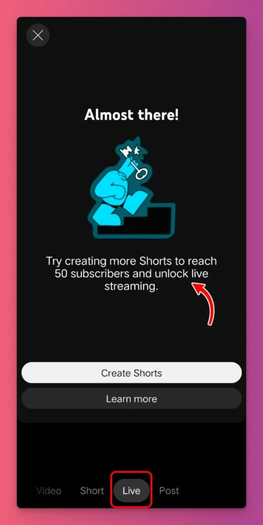 You need to meet the requirement before you can live stream on YouTube from your phone