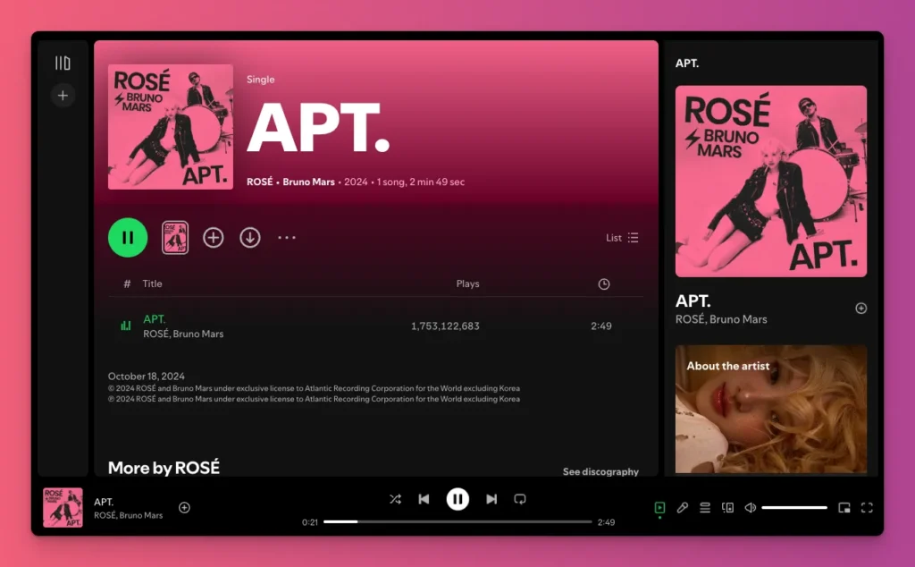APT is one of the great songs for Instagram story