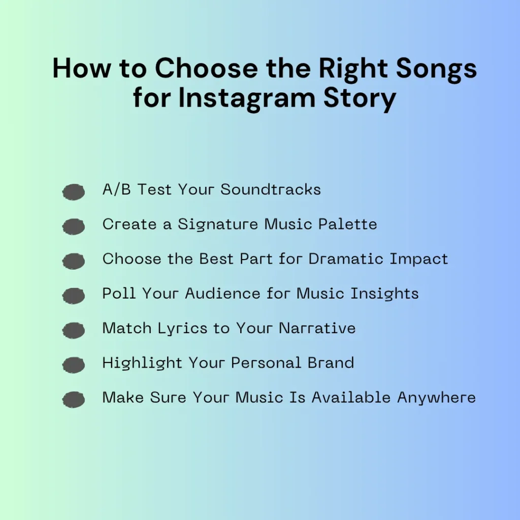 Illustration on how to choose the right songs for Instagram Story